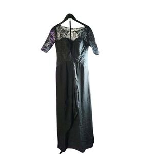 Black Lace‎ Illusion Back Corset Evening Gown Formal